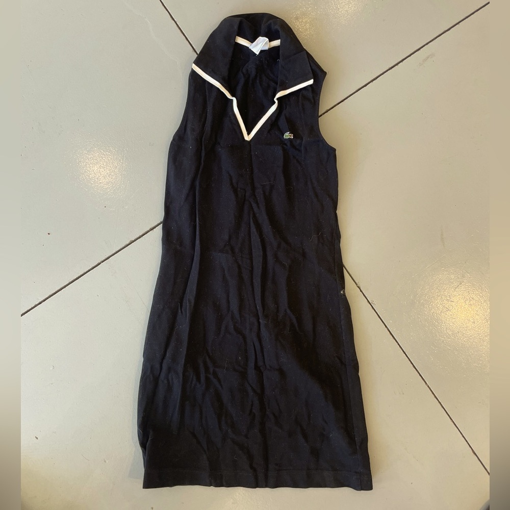Lacoste black cotton polo minidress. Size 36